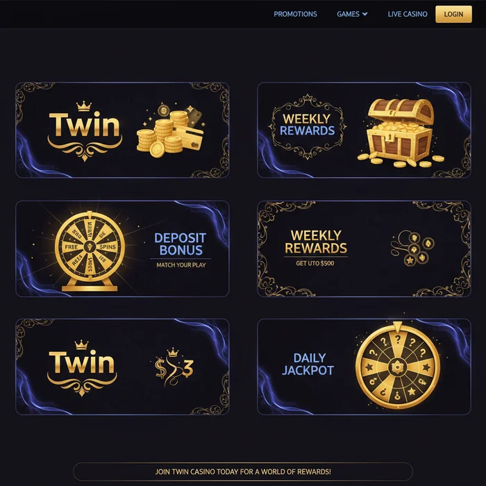 Page bonus Twin — pack de bienvenue, conditions de mise et code promo